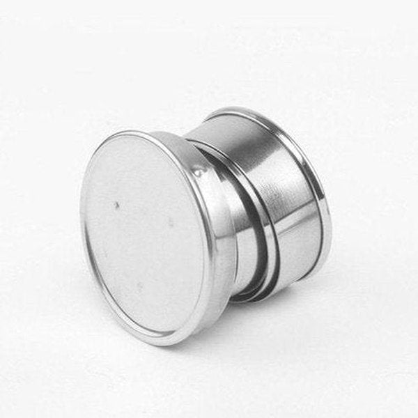 Retractable Cup With Keychain Coffee & Tea Cups Silver Stainless-Steel Retractable Cup With Keychain · Dondepiso