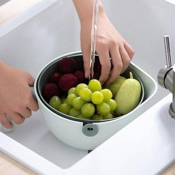 Double Layer Rotating Drainer Colanders & Strainers Double Layer Rotating Drainer Wash Basket – Dondepiso