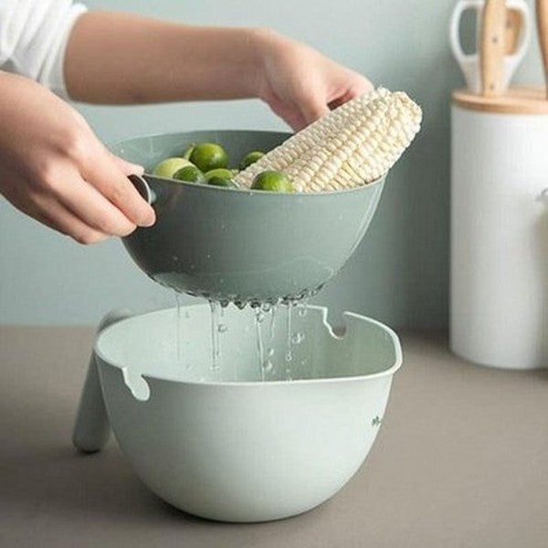 Double Layer Rotating Drainer Colanders & Strainers Double Layer Rotating Drainer Wash Basket – Dondepiso