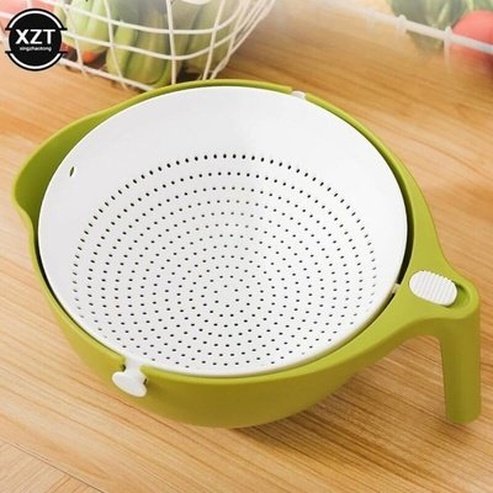 Fruit drain basket Colanders & Strainers Double Layer Vegetable Strainer Bowl for Sink – Dondepiso