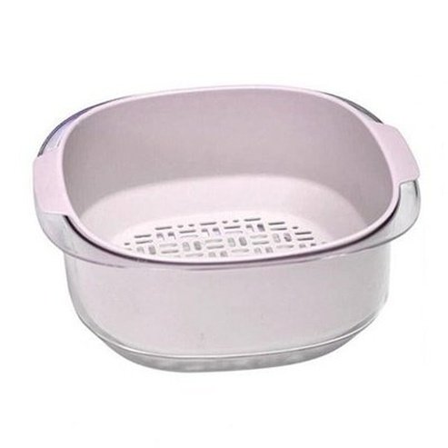 Vegetable Strainer Drainer PET Plastic Material Stackable Drain Bowl Large Capacity Durable Vegetable Cleaning Drain Bowl