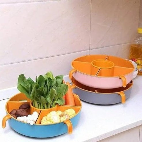 Fruit Drain Basket Colanders & Strainers Multi tier rotating vegetable strainer basket · Dondepiso
