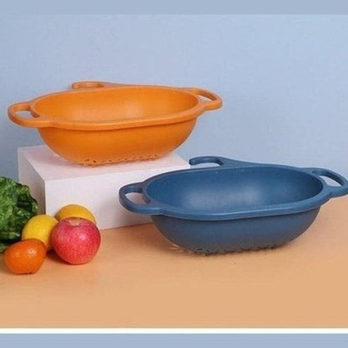 Kitchen Sink Drainer Colanders & Strainers Blue Multipurpose Kitchen Sink Drainer Fruit Basket – Dondepiso