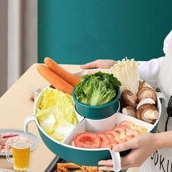 Bowl Rotation Strainer Colanders & Strainers Blue Round Sink Strainer Fruit and Vegetable Drainer – Dondepiso