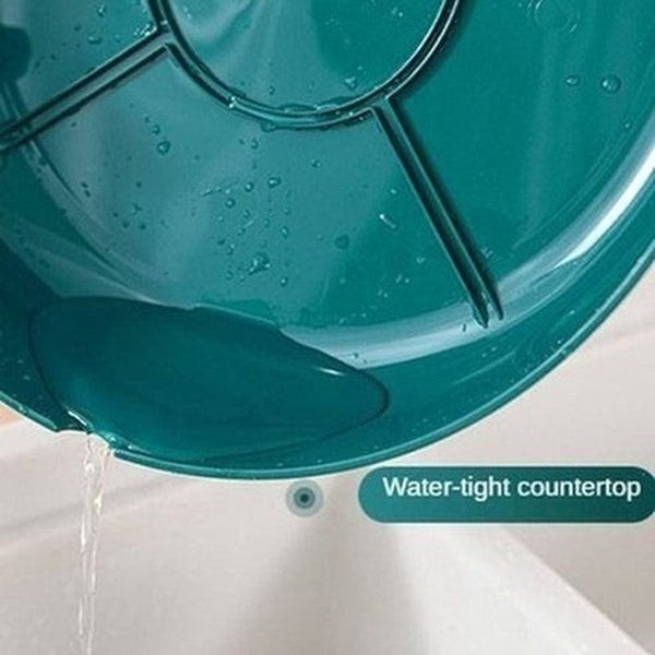 Bowl Rotation Strainer Colanders & Strainers Blue Round Sink Strainer Fruit and Vegetable Drainer – Dondepiso