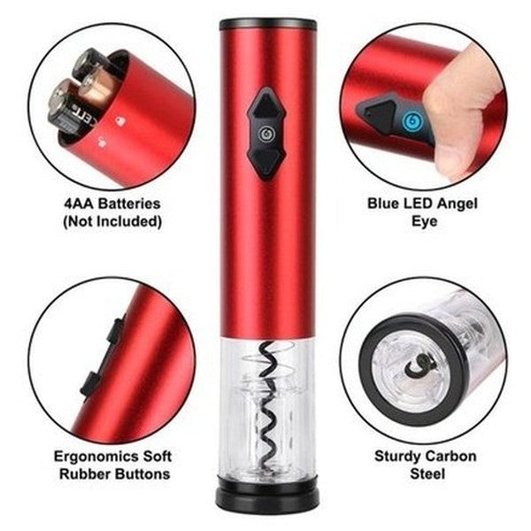 Safety Electric Corkscrew Corkscrews Durable safe electric corkscrew with foil cutter – Dondepiso