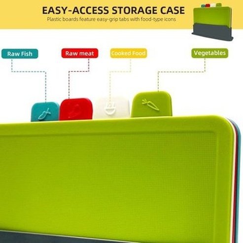 Cutting Boards with Holder Cutting Boards Green 4pcs Sets Cutting Boards with Holder - Dondepiso