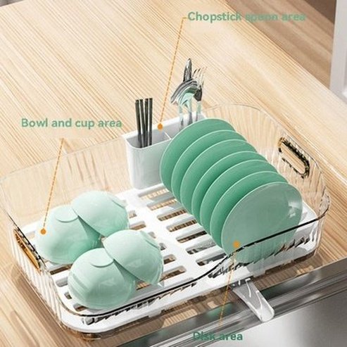 Countertop Clear Dish Drying Rack
