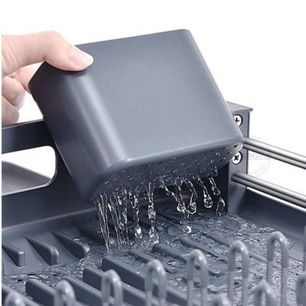Kitchenware Sink Drainer Dish Racks & Drain Boards Grey Double Layer Finish Cookware Sink Storage Drainer – Dondepiso