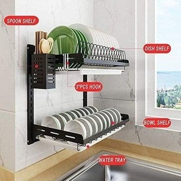 Hanging Drying Dish Rack Dish Racks & Drain Boards Hanging Drying Dish Rack Plate Organizer - Dondepiso