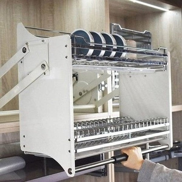 Sink Dish Rack Dish Racks & Drain Boards Kitchen Cabinet Accessories Lift Down Basket Shelf · Dondepiso