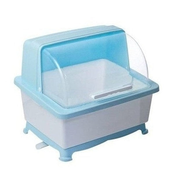 Dish Storage Box Dish Racks & Drain Boards macaron Blue Kitchenware Storage Dish Organizer Box With Lid - Dondepiso