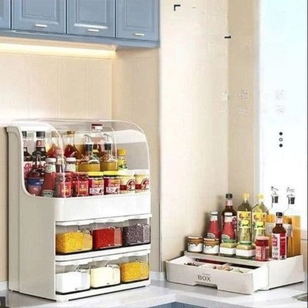 Multifunctional Dish Rack Spice Box Organizer