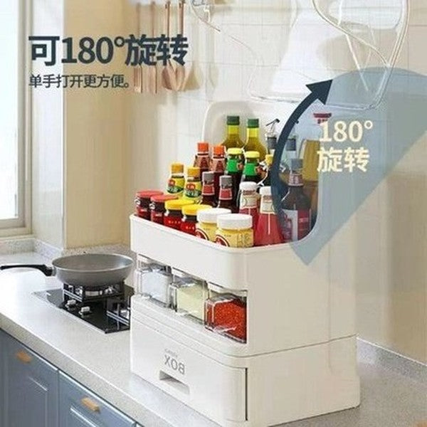 Multifunctional Dish Rack Spice Box Organizer