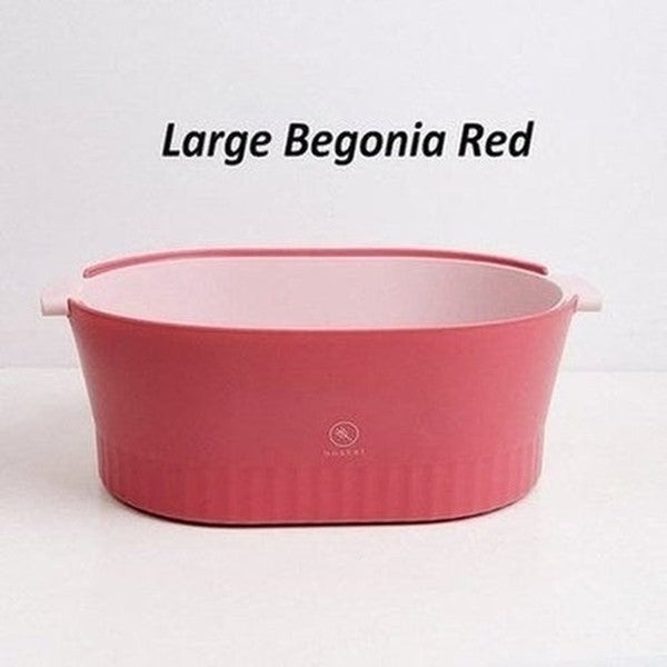 Double Drain Basket Bowl Colanders & Strainers Double Basket Food Colander Bowl - Dondepiso