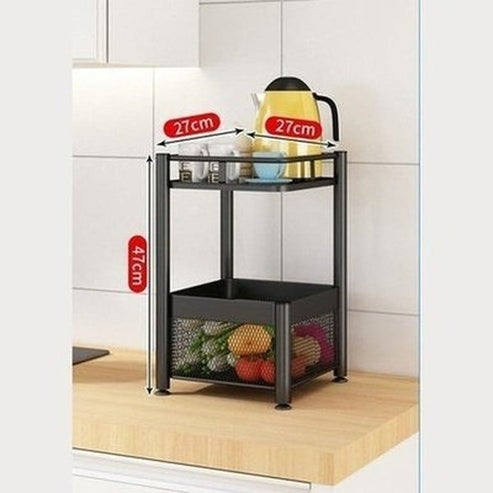 Experience 360° Rotation with Lock for Easy Movement with this Carbon Steel Rotating Storage Rack. Kitchen Organizers: Type: Kitchen Utensil Holders & Racks.