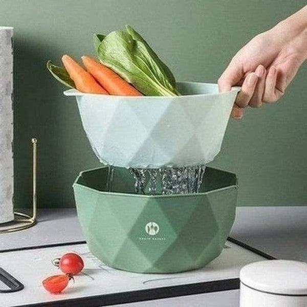 Double Layer Drain Basket Colanders & Strainers Double Layer Kitchen Sink Drain Basket - Dondepiso