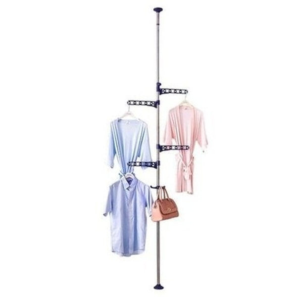 Floor Ceiling Rack Drying Racks & Hangers Blue Floor To Ceiling Indoor Coat Rack · Dondepiso