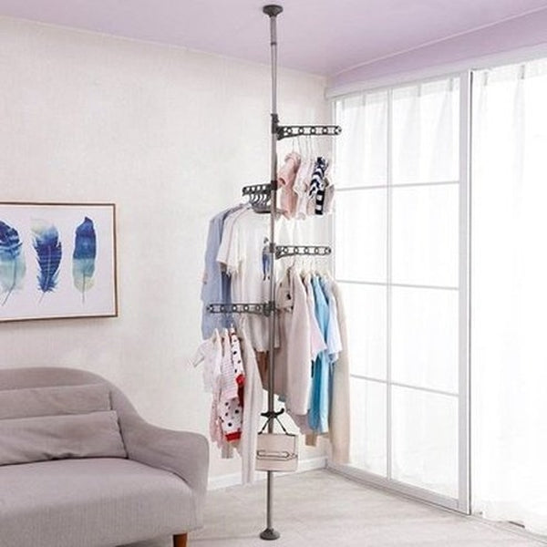Floor Ceiling Rack Drying Racks & Hangers Floor To Ceiling Indoor Coat Rack · Dondepiso