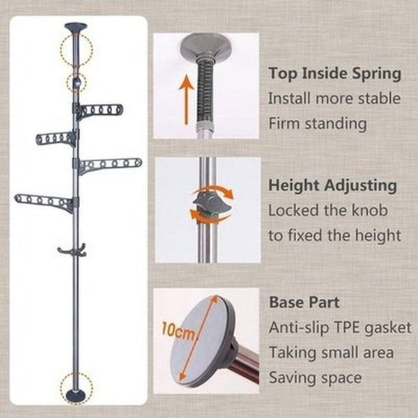 Floor Ceiling Rack Drying Racks & Hangers Floor To Ceiling Indoor Coat Rack · Dondepiso