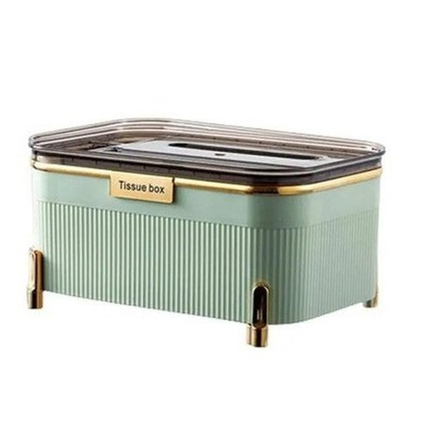 Multifunctional Tissue Box Facial Tissue Holders light water green Luxury Creative Desktop Tissue Storage Box – Dondepiso