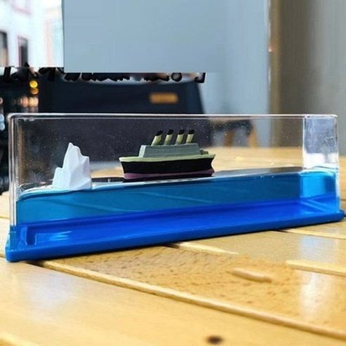 Titanic in a Bottle Figurines Blue