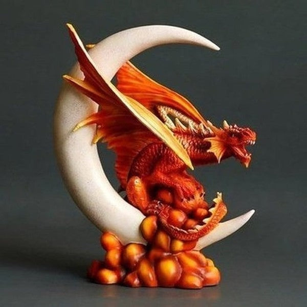 Magic Dragon Figurine Figurines Decorative Figure Of Mythological Dragon With Moon · Dondepiso