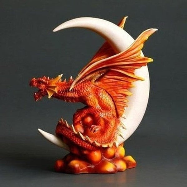 Magic Dragon Figurine Figurines Decorative Figure Of Mythological Dragon With Moon · Dondepiso