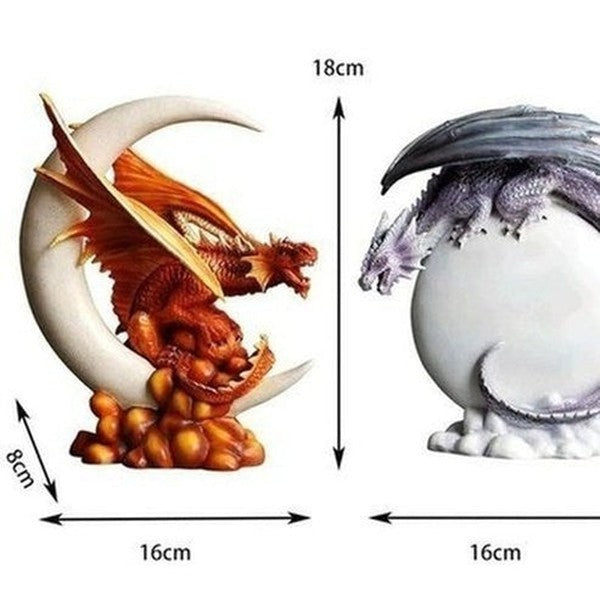 Magic Dragon Figurine Figurines Decorative Figure Of Mythological Dragon With Moon · Dondepiso