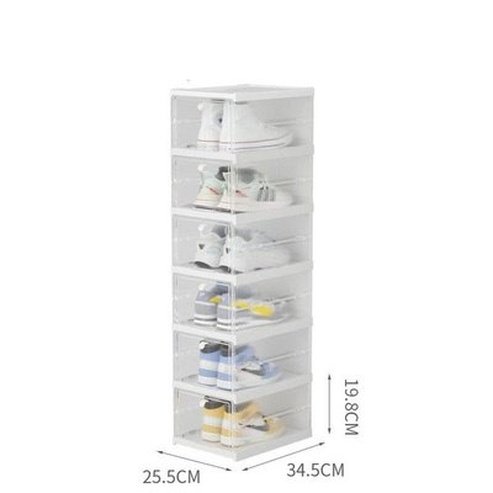 Foldable Shoe Rack White Foldable Shoe Boxes Rack with Lids 6 · Dondepiso