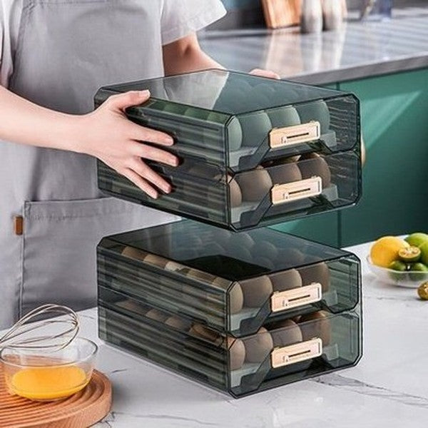 Egg Storage Box Food Storage Containers 2 Tier Plastic Egg Storage Container Box · Dondepiso