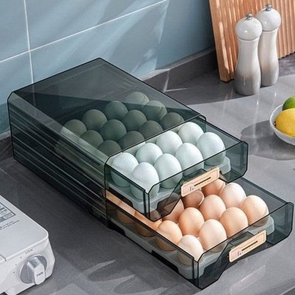 Egg Storage Box Food Storage Containers 2 Tier Plastic Egg Storage Container Box · Dondepiso