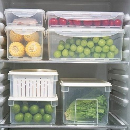 Clear Food Storage Box Food Storage Containers Clear Clear Fridge Food Storage Box With Strainer · Dondepiso