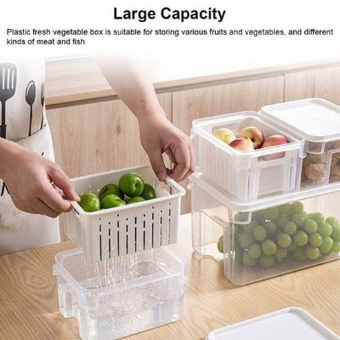 Clear Food Storage Box Food Storage Containers Clear Clear Fridge Food Storage Box With Strainer · Dondepiso