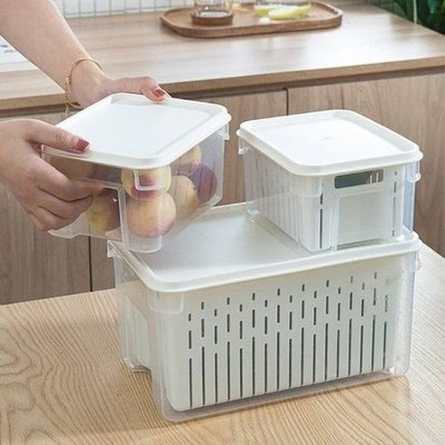 Clear Food Storage Box Food Storage Containers Clear Clear Fridge Food Storage Box With Strainer · Dondepiso