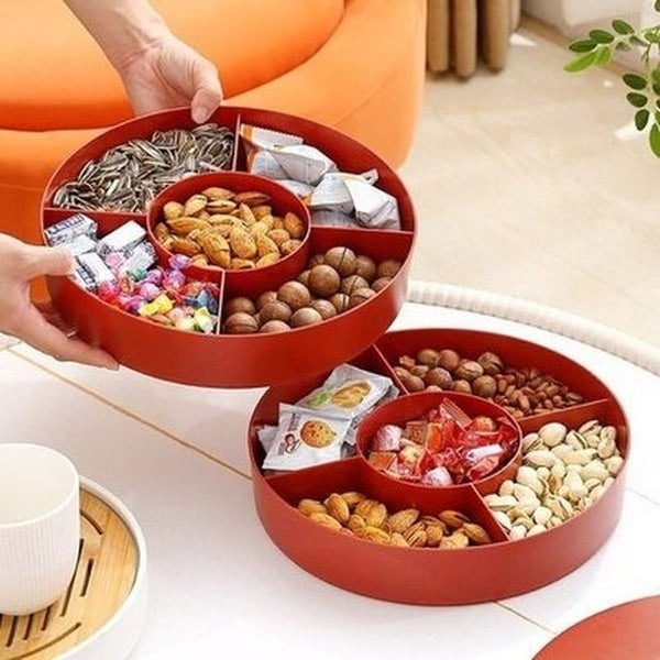 Candy Storage Box Food Storage Containers Red Double-Layer Candy Storage Container · Dondepiso
