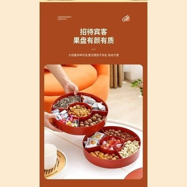 Candy Storage Box Food Storage Containers Red Double-Layer Candy Storage Container · Dondepiso
