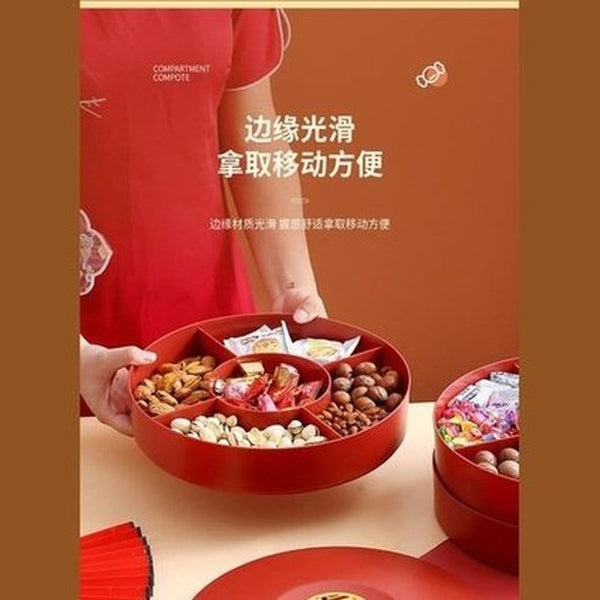 Candy Storage Box Food Storage Containers Red Double-Layer Candy Storage Container · Dondepiso