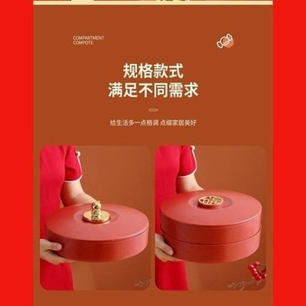 Candy Storage Box Food Storage Containers Red Double-Layer Candy Storage Container · Dondepiso