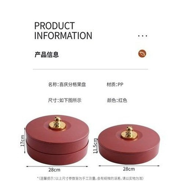 Candy Storage Box Food Storage Containers Red Double-Layer Candy Storage Container · Dondepiso