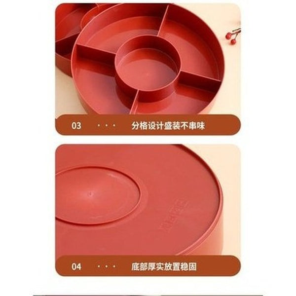 Candy Storage Box Food Storage Containers Red Double-Layer Candy Storage Container · Dondepiso