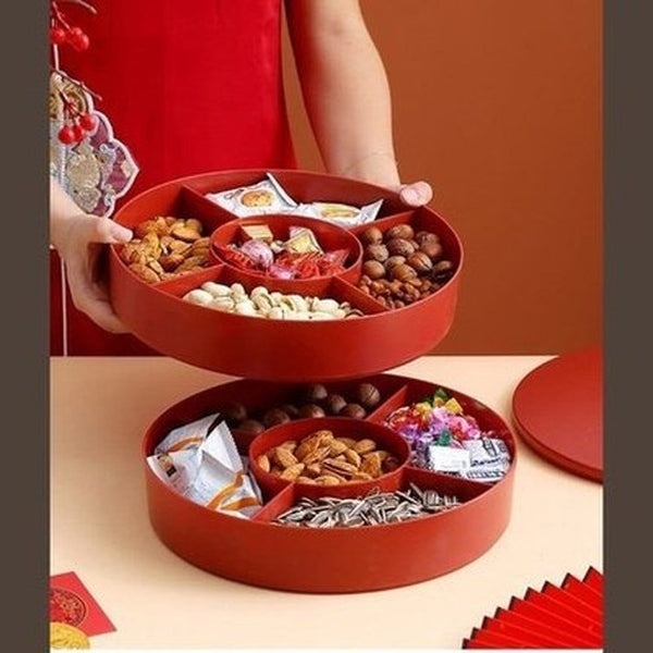 Candy Storage Box Food Storage Containers Red Double-Layer Candy Storage Container · Dondepiso