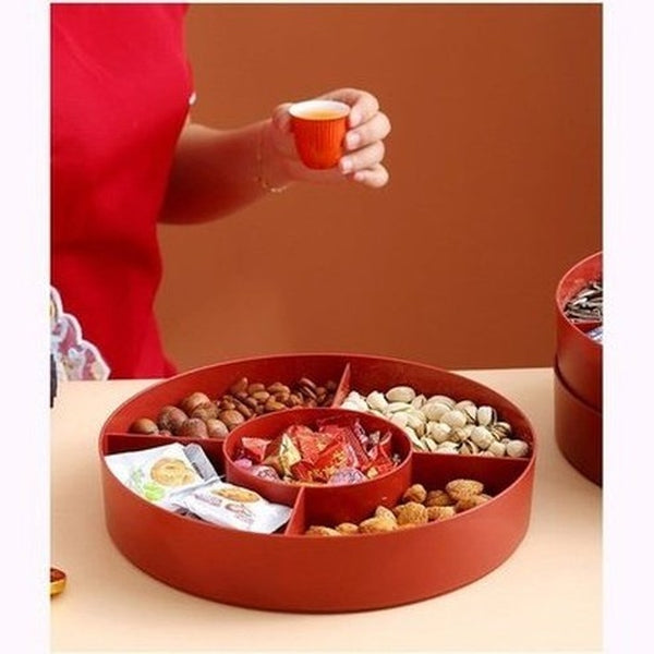 Candy Storage Box Food Storage Containers Red Double-Layer Candy Storage Container · Dondepiso