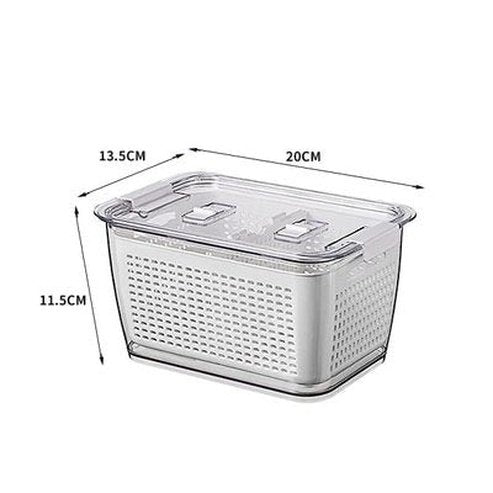 Fresh Fridge Storage Box Food Storage Containers M White Fridge Partitioned Food Storage Containers with Lid - Dondepiso