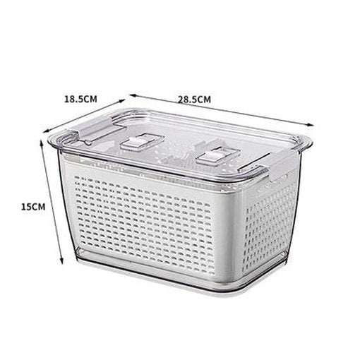 Fresh Fridge Storage Box Food Storage Containers L White Fridge Partitioned Food Storage Containers with Lid - Dondepiso