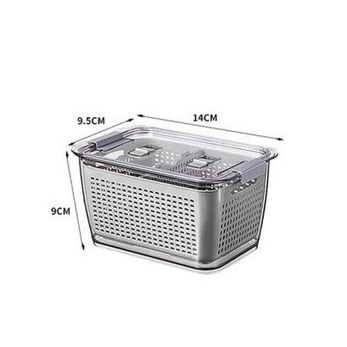 Fresh Fridge Storage Box Food Storage Containers S Grey Fridge Partitioned Food Storage Containers with Lid - Dondepiso