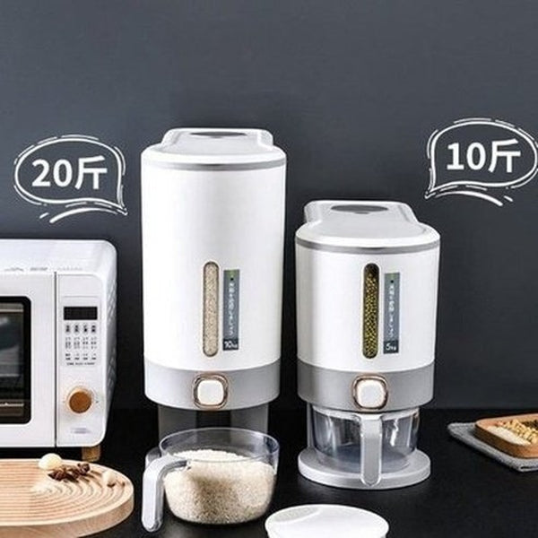 Press-Type Automatic Dispenser Storage Rice Bucket. Rice Bucket Household Insect-Proof Moisture-Proof Sealed Tank Rice Tank Kitchen Rice Storage Box