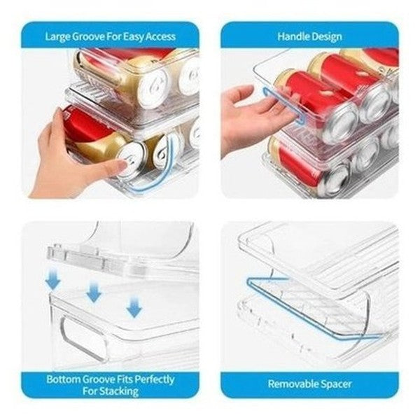 Stackable Sliding Fridge Soda Can Organizer Box