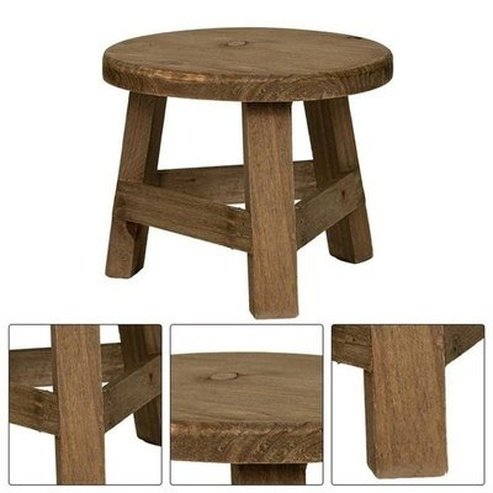 Flower Stool Stand Garden Pot Saucers & Trays Brown Mini Wooden Flower Stool Display Stand · Dondepiso