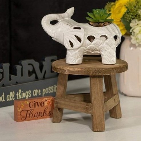 Flower Stool Stand Garden Pot Saucers & Trays Brown Mini Wooden Flower Stool Display Stand · Dondepiso